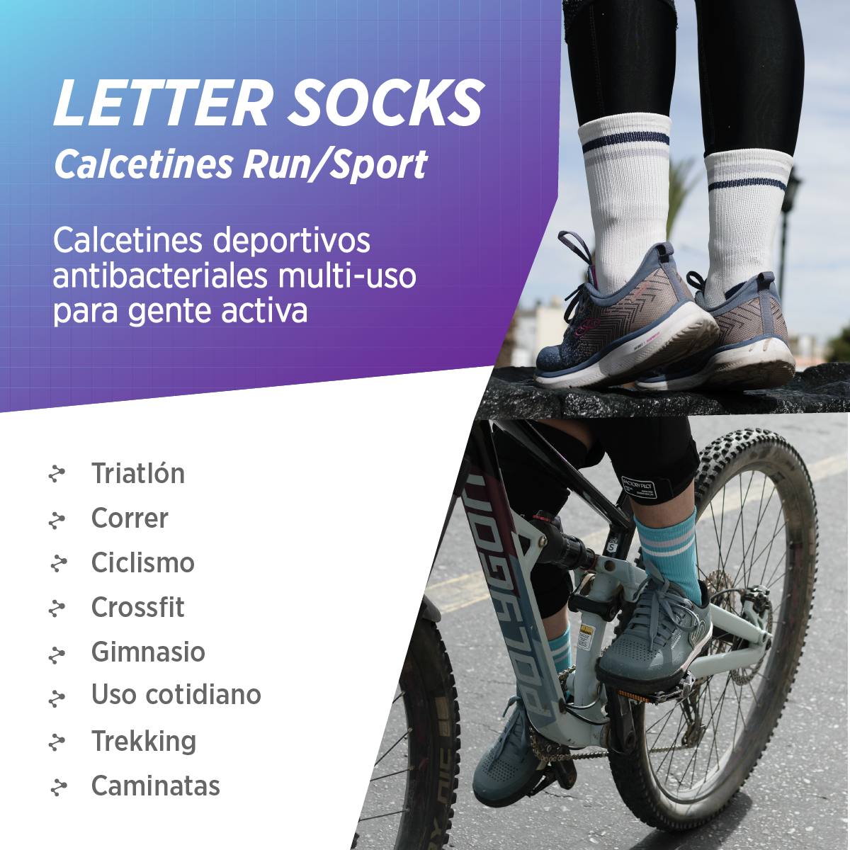 Medias deportivas ciclismo y running | LETTER SOCKS
