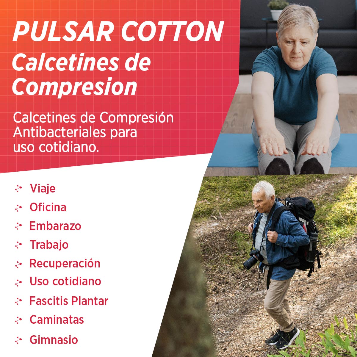 Pulsar Cotton | Medias de Compresion 15-20 mmHg