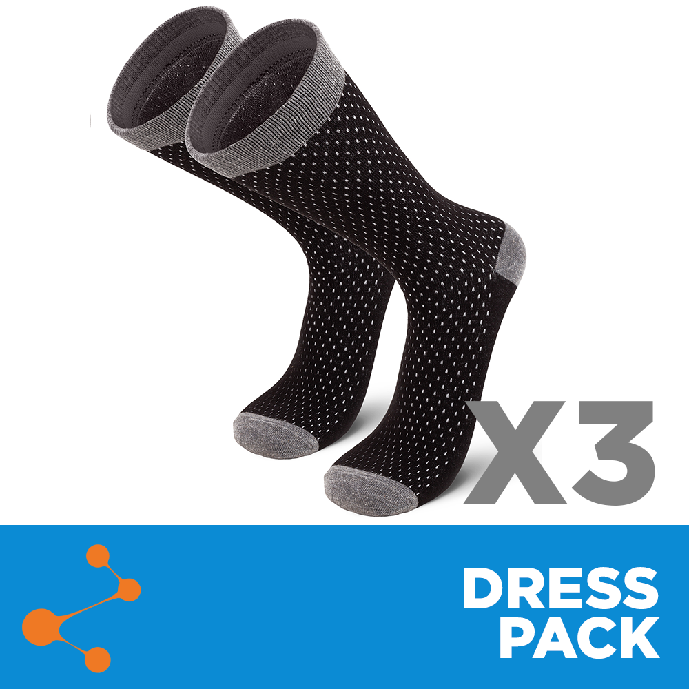 Medias de Vestir | Dots Negro, 03-Pack
