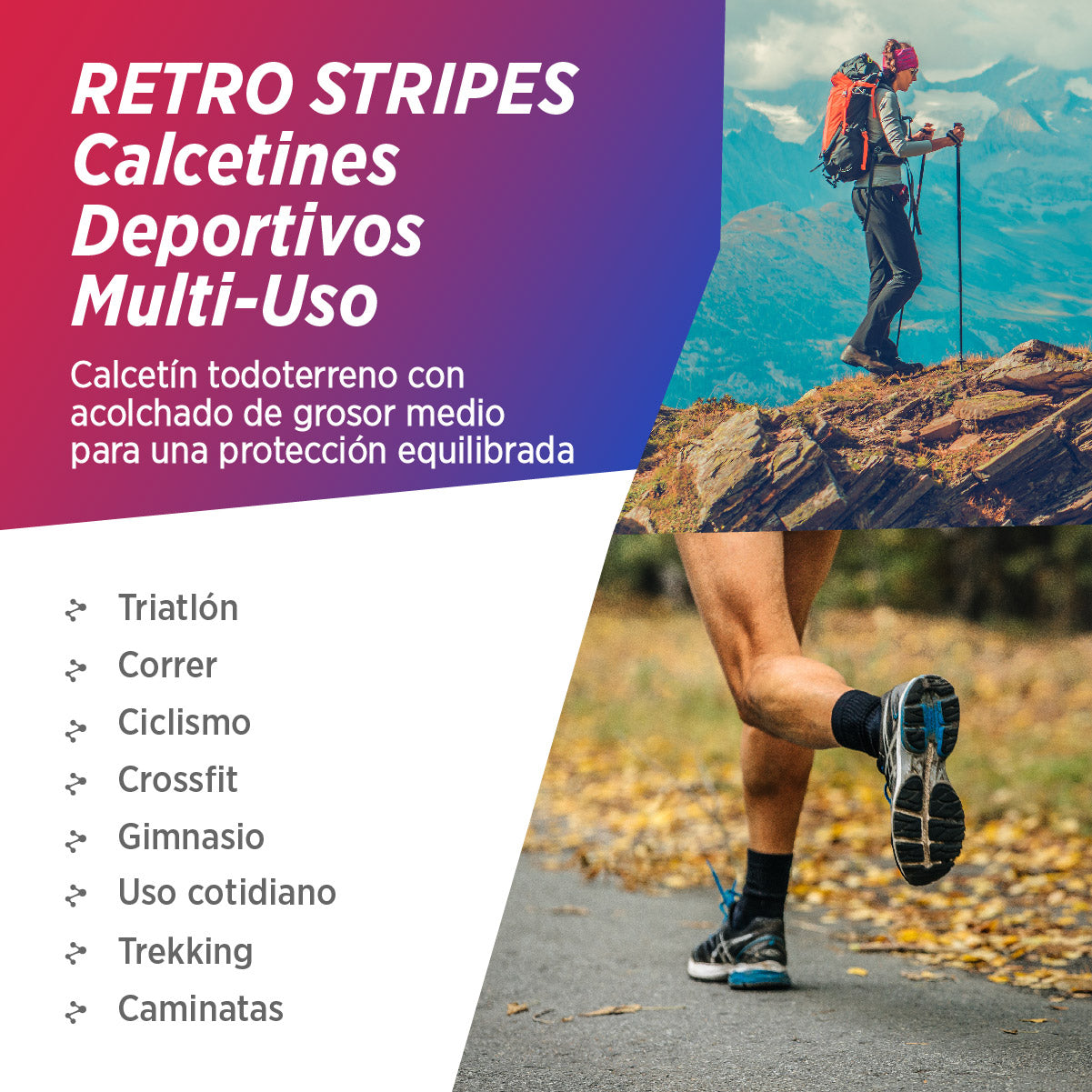 Medias de Tenis | Retro Stripes, 03-Pack