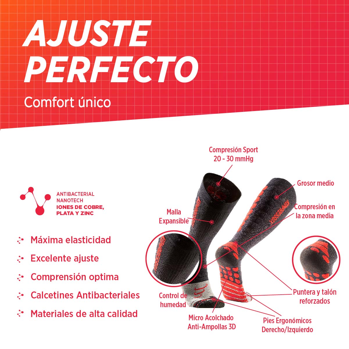CALCETINES ANTIBACTERIALES DEPORTIVOS