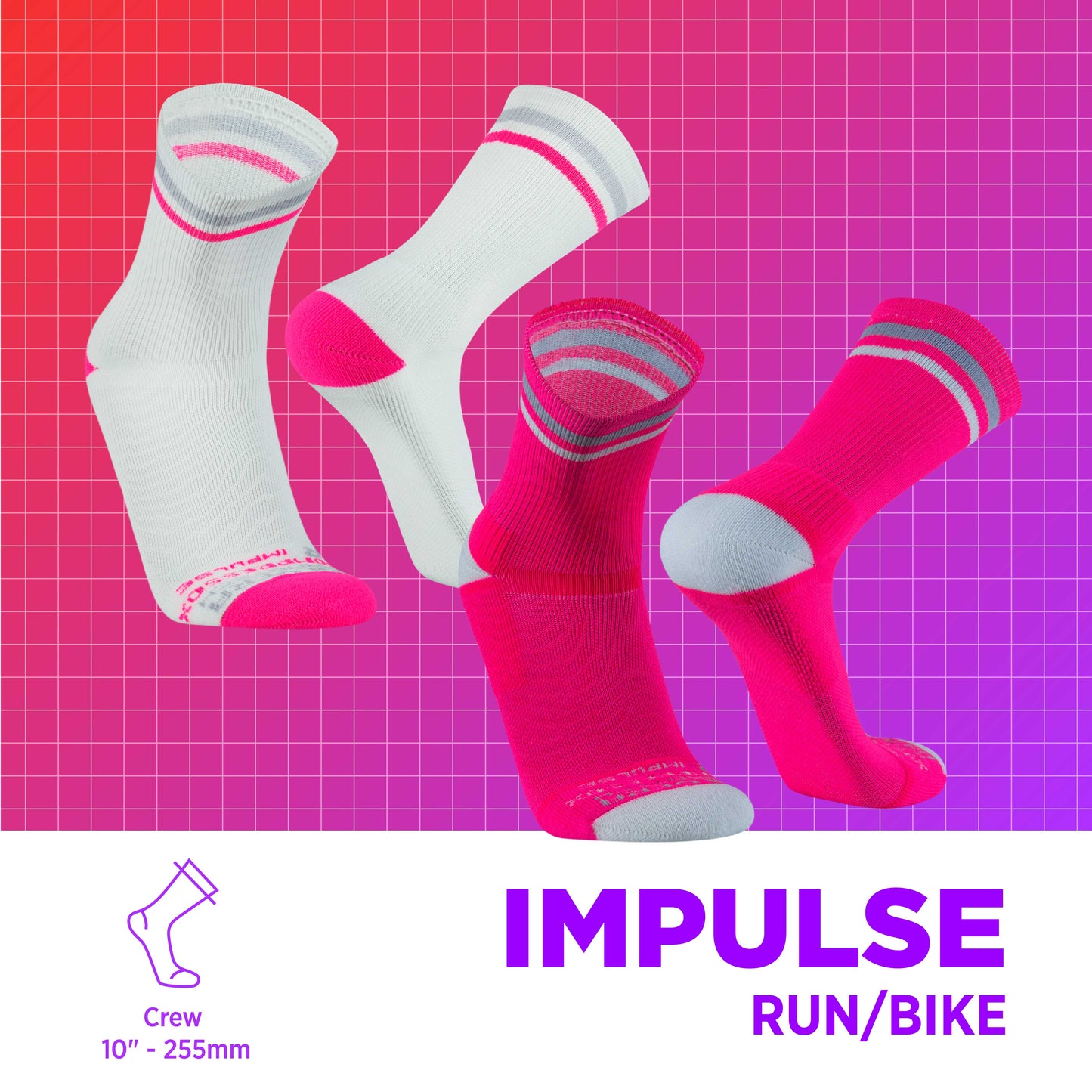 IMPULSE Medias deportivas de Compresión, 2 Pack