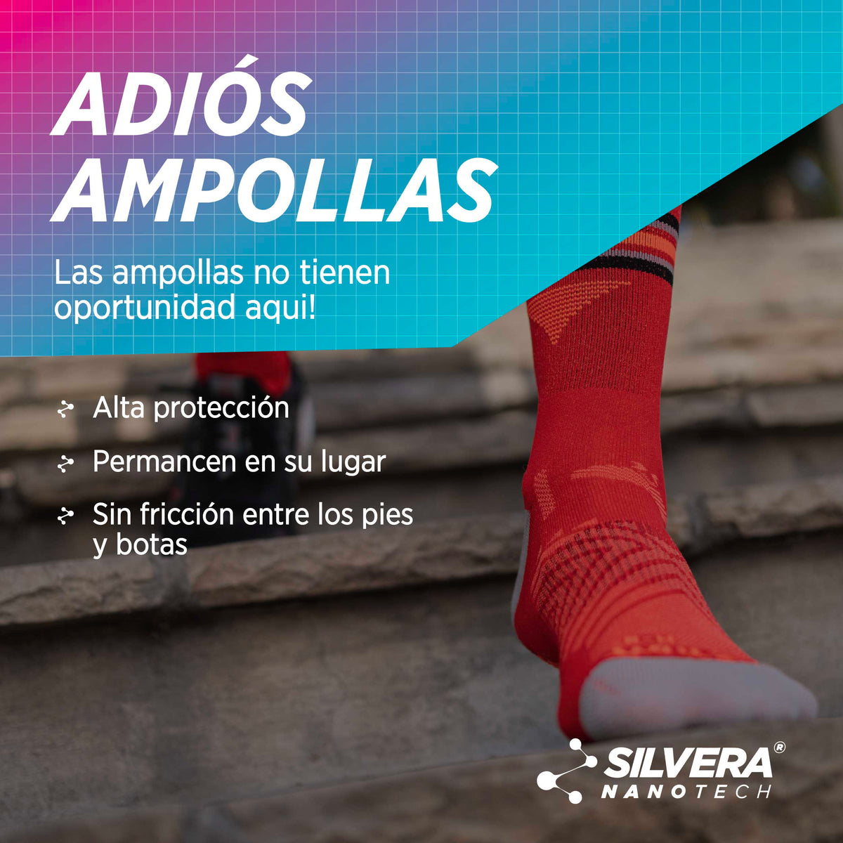 Calcetines Técnicos Chiruca Trail Techno P.E. Silver - Unisex, Talla S (35-38), Poliéster Termorregulador