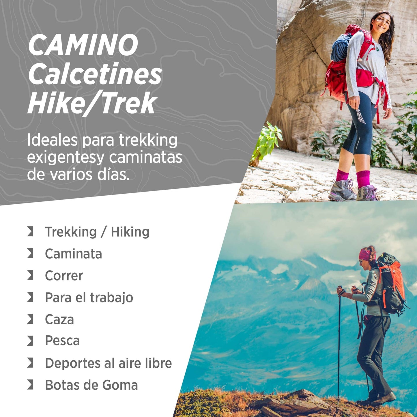 CAMINO Medias Térmicas Trekking, Outdoor & Sports