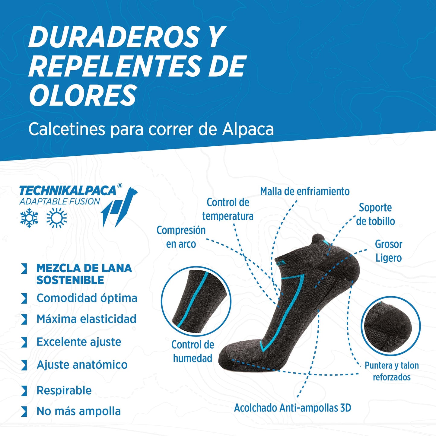 ALPHA Medias Taloneras Running & Gym