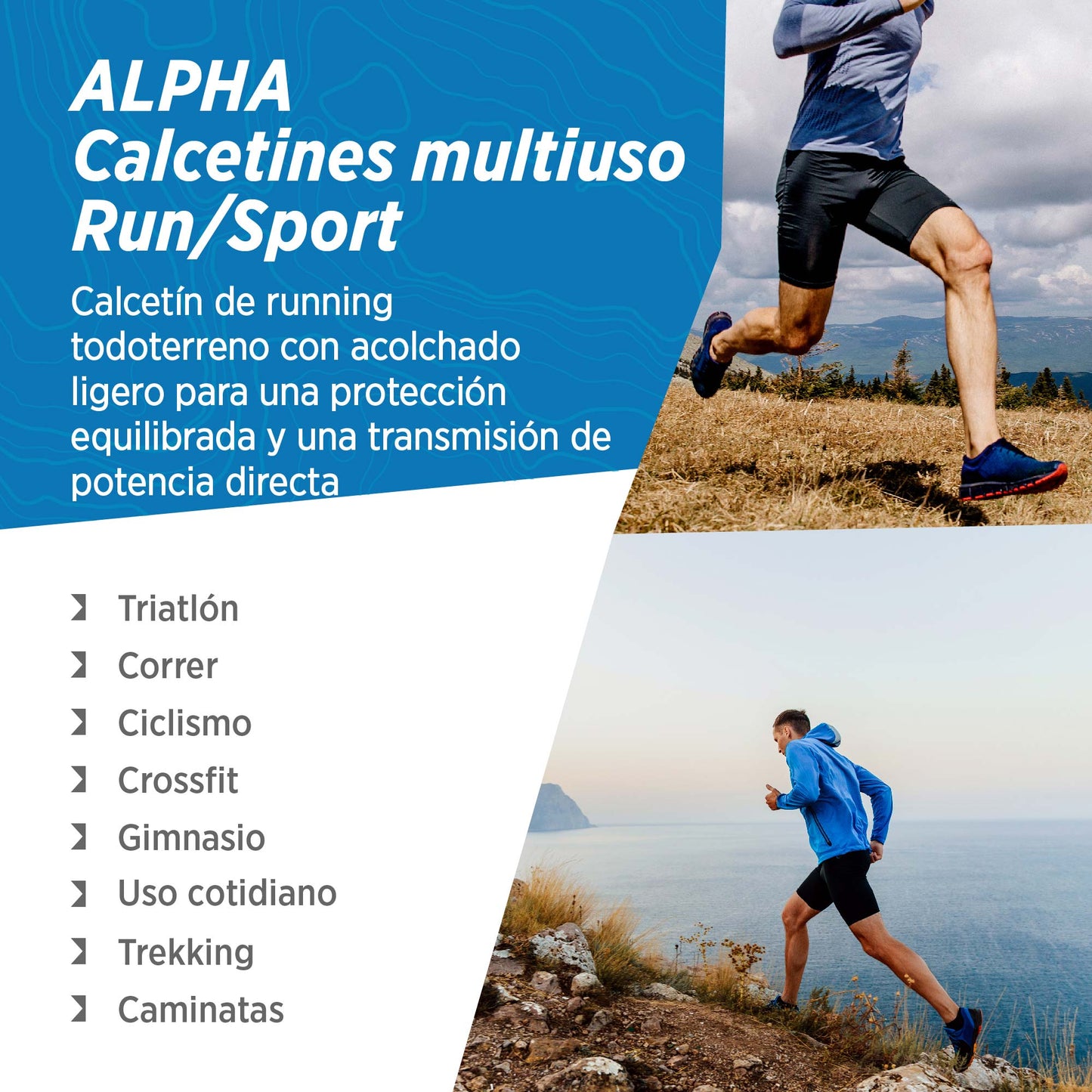 ALPHA Medias Taloneras Running & Gym