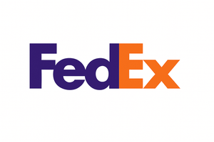 Create a realistic, high-quality vector-style logo of “FedEx,” using the authentic purple and orange color palette. The typography must match the real FedEx design with clear, sharp edges and correct proportions. The logo must look professional, modern, and identical in concept to the real FedEx brand.