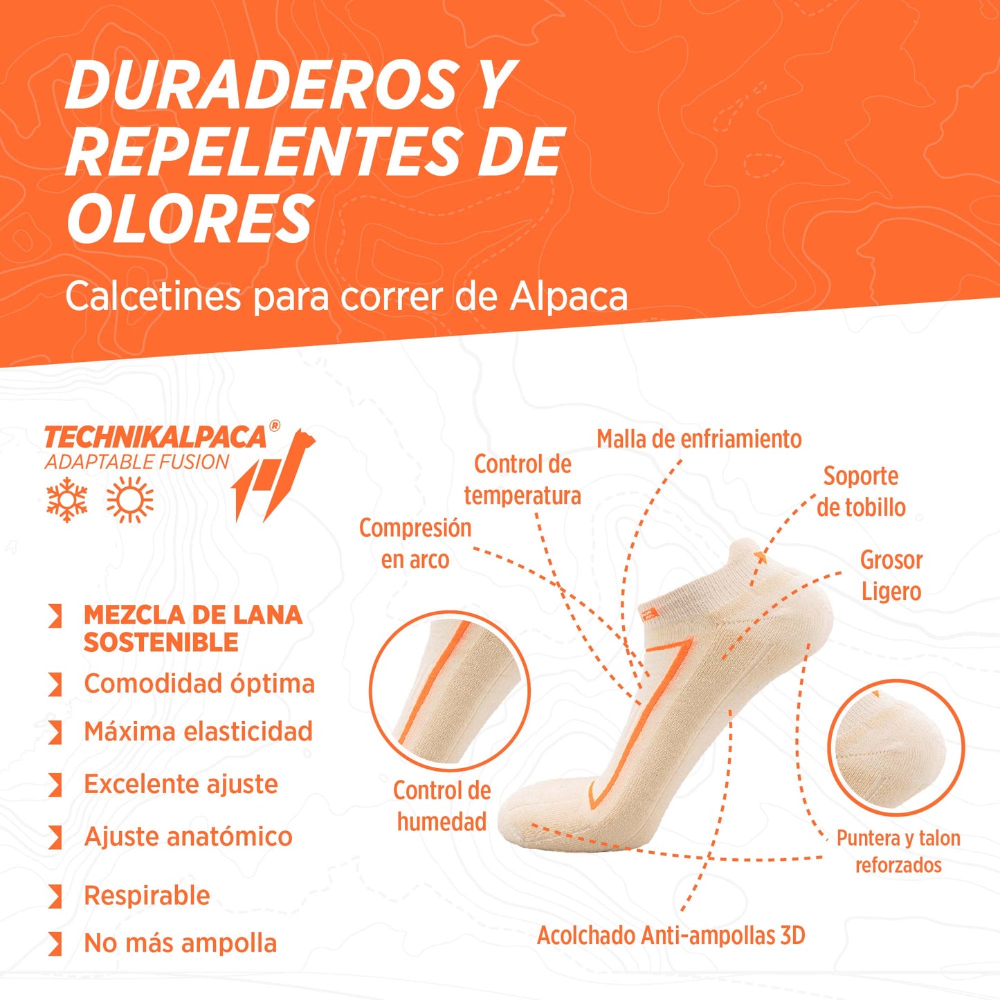 ALPHA Medias Taloneras Running & Gym