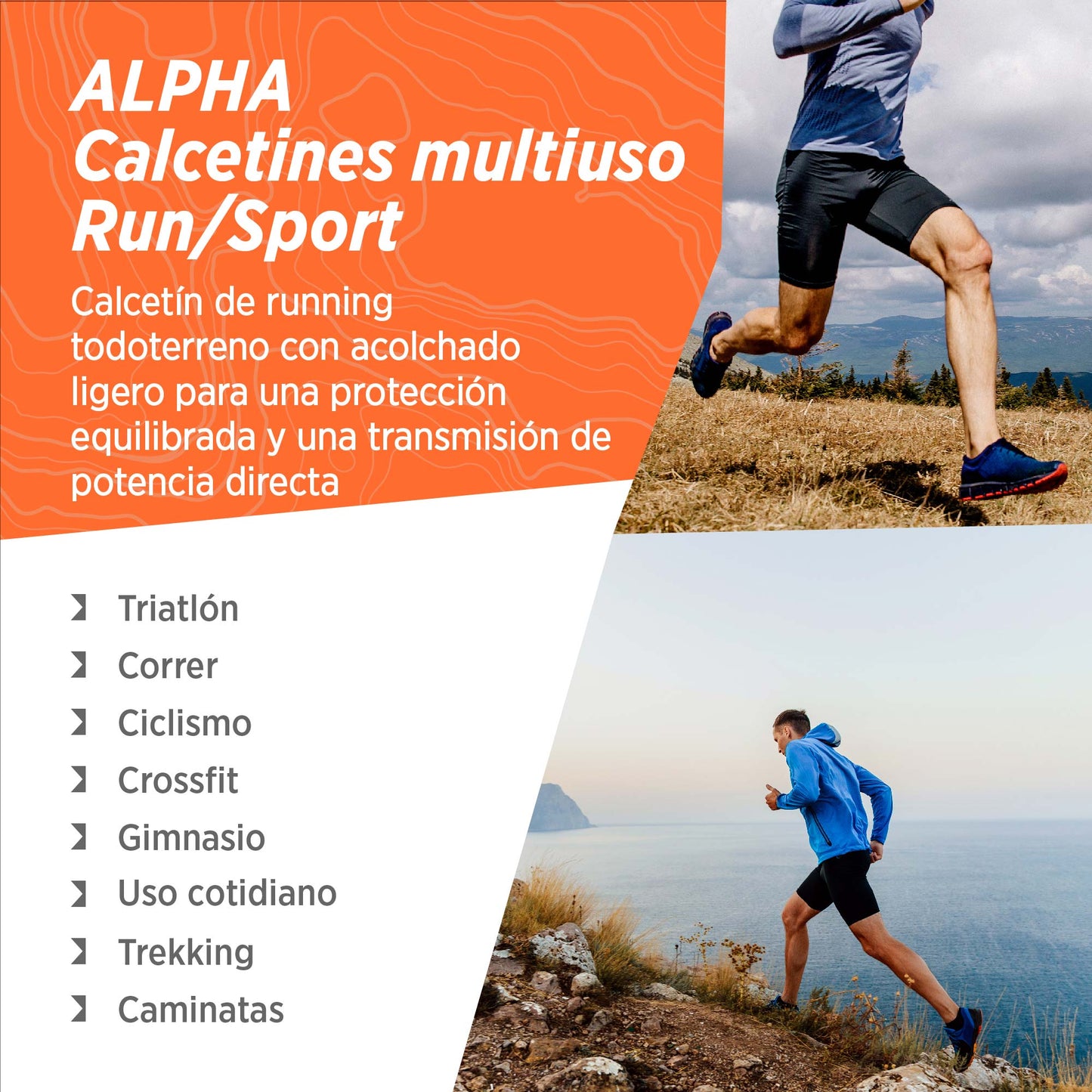 ALPHA Medias Taloneras Running & Gym