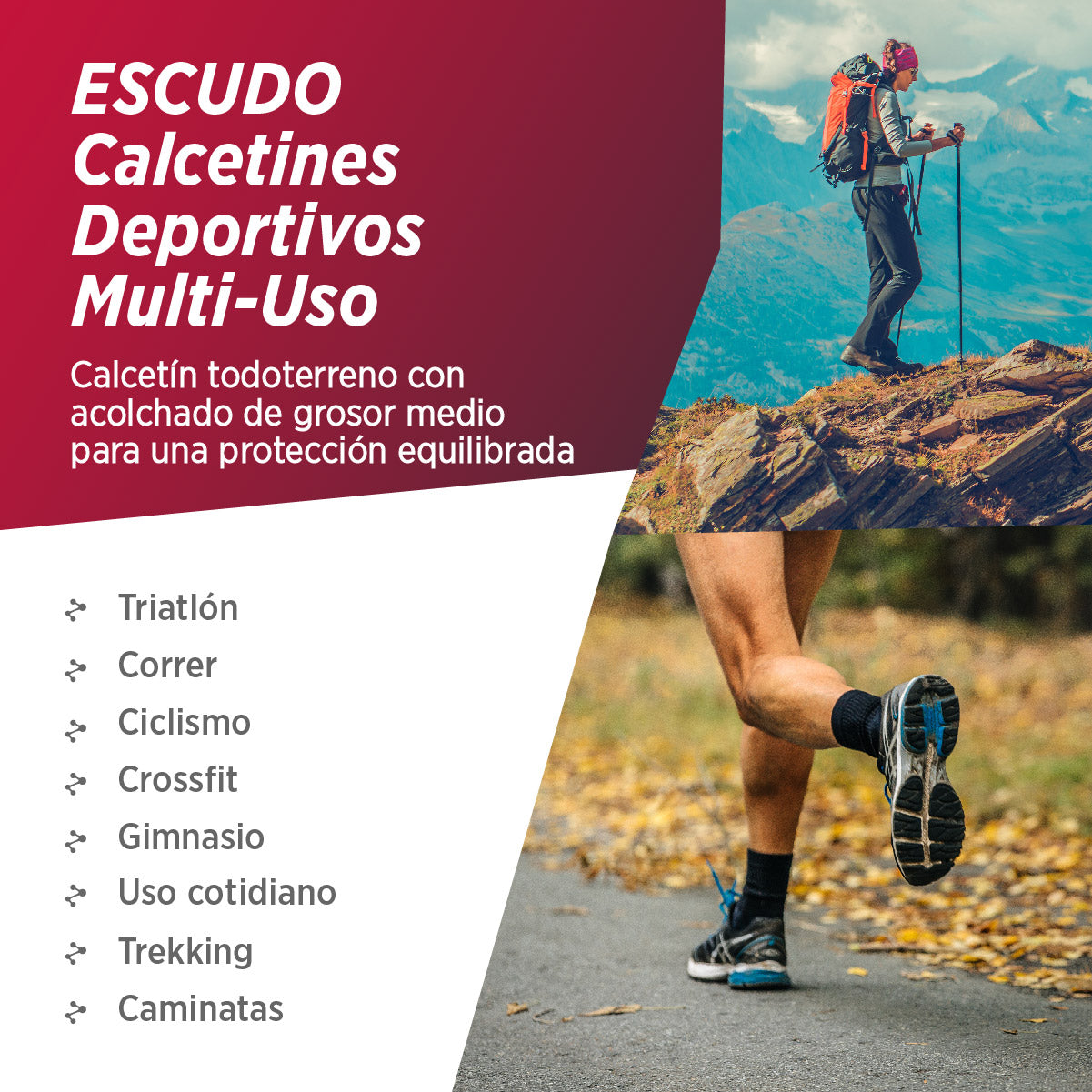 Medias Deportivas de Algodon | Escudo 03-Pack